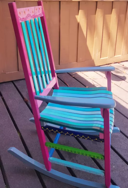 Custom painted rocking chair