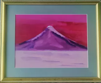 Acrylic on paper artwork image of Mount Fuji