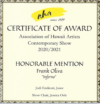 official certificate from AHA with an honorable mention
